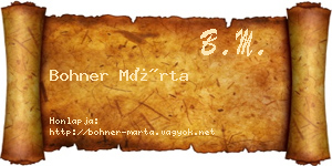 Bohner Márta névjegykártya