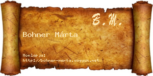 Bohner Márta névjegykártya