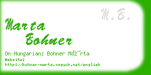 marta bohner business card